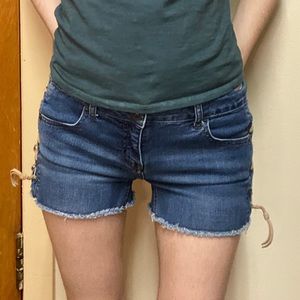 Kids Sized Shorts with Faux Suede Ties